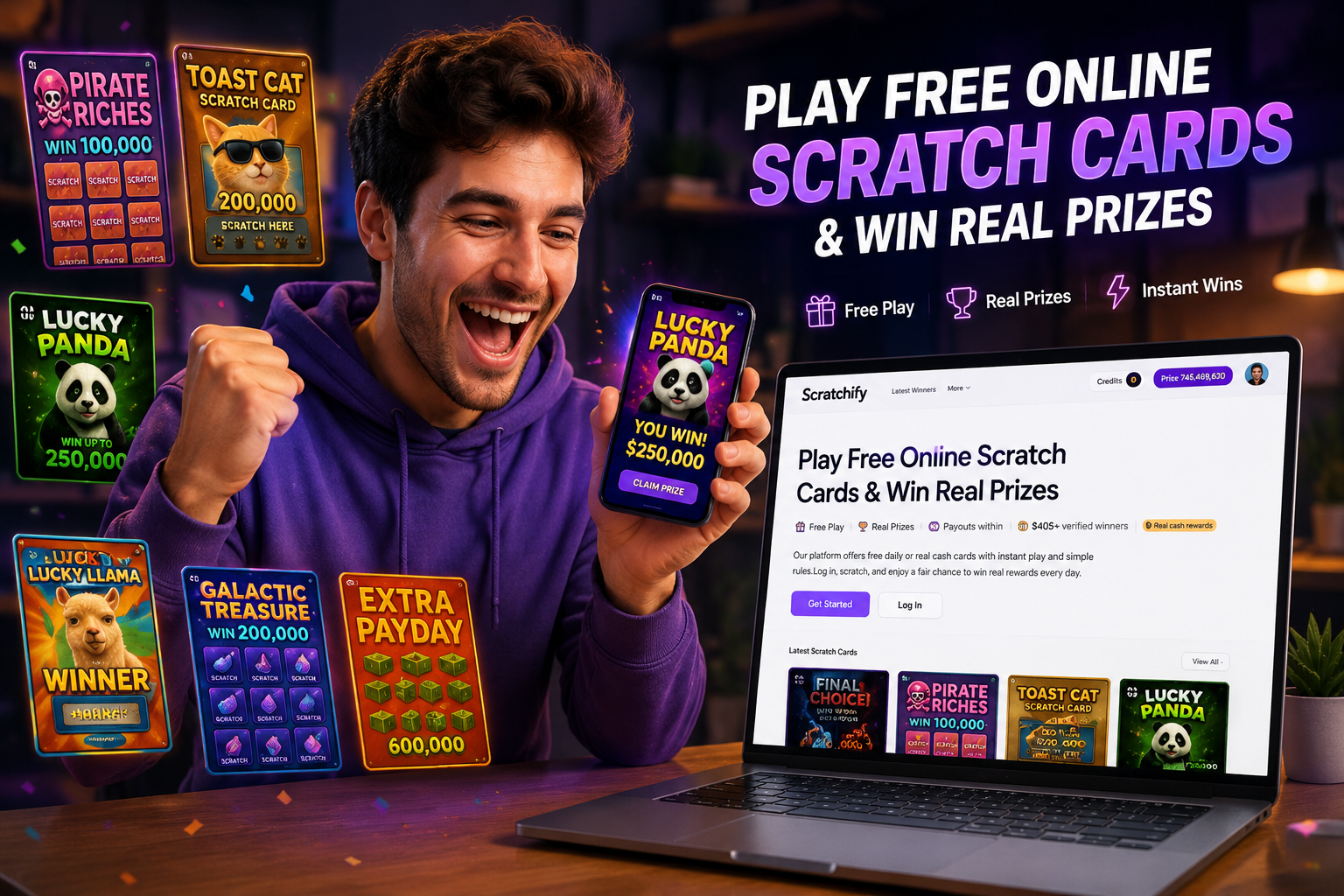 Scratch card to win cash online in the USA